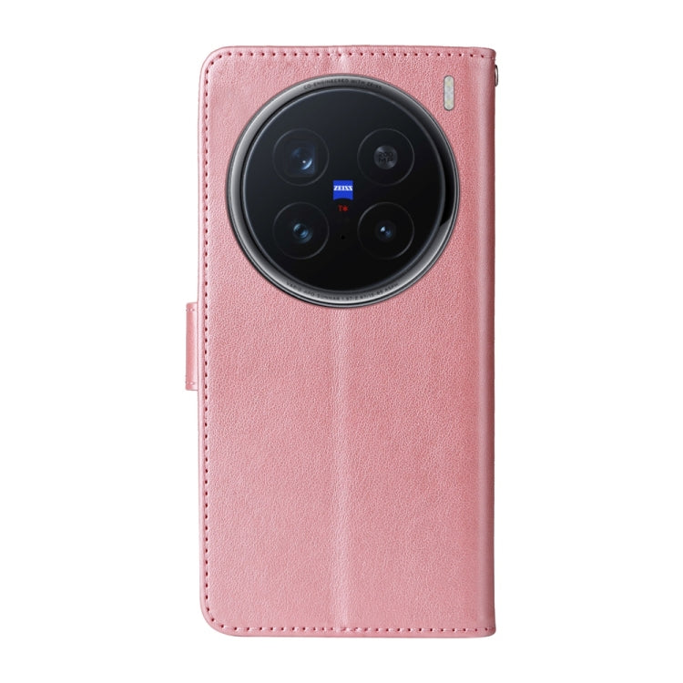 For vivo X200 Pro Embossed Butterfly Flowers Leather Phone Case