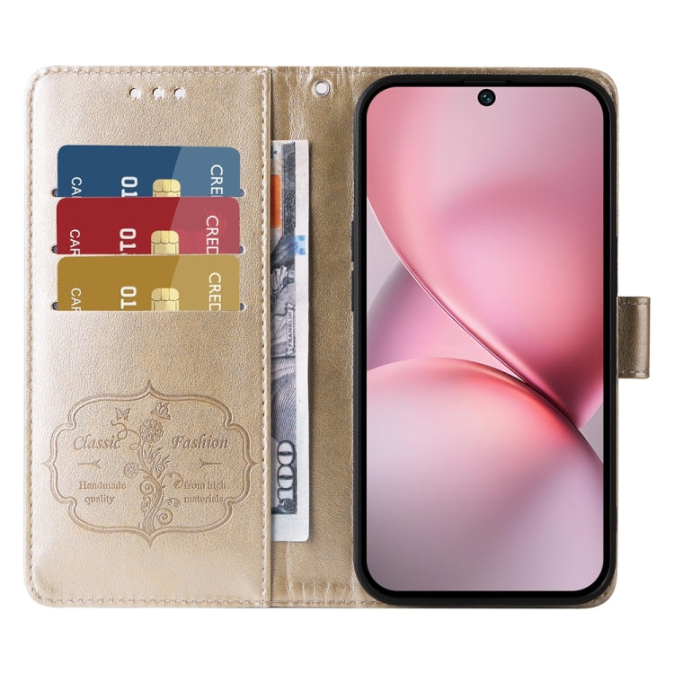 For vivo X200 Pro mini Embossed Butterfly Flowers Leather Phone Case