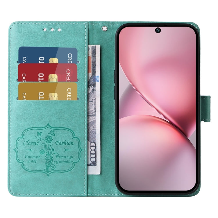 For vivo X200 Pro mini Embossed Butterfly Flowers Leather Phone Case