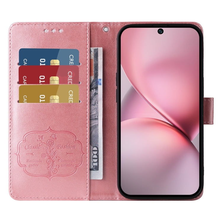 For vivo X200 Pro mini Embossed Butterfly Flowers Leather Phone Case