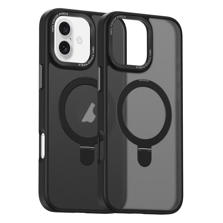 For iPhone 16 Skin Feel MagSafe Magnetic Holder Phone Case