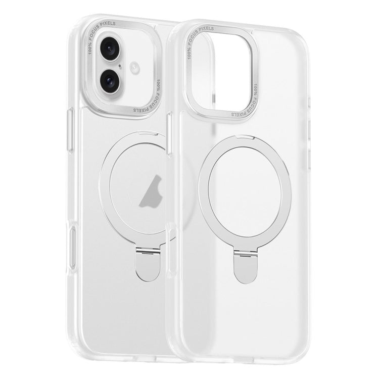 For iPhone 16 Plus Skin Feel MagSafe Magnetic Holder Phone Case