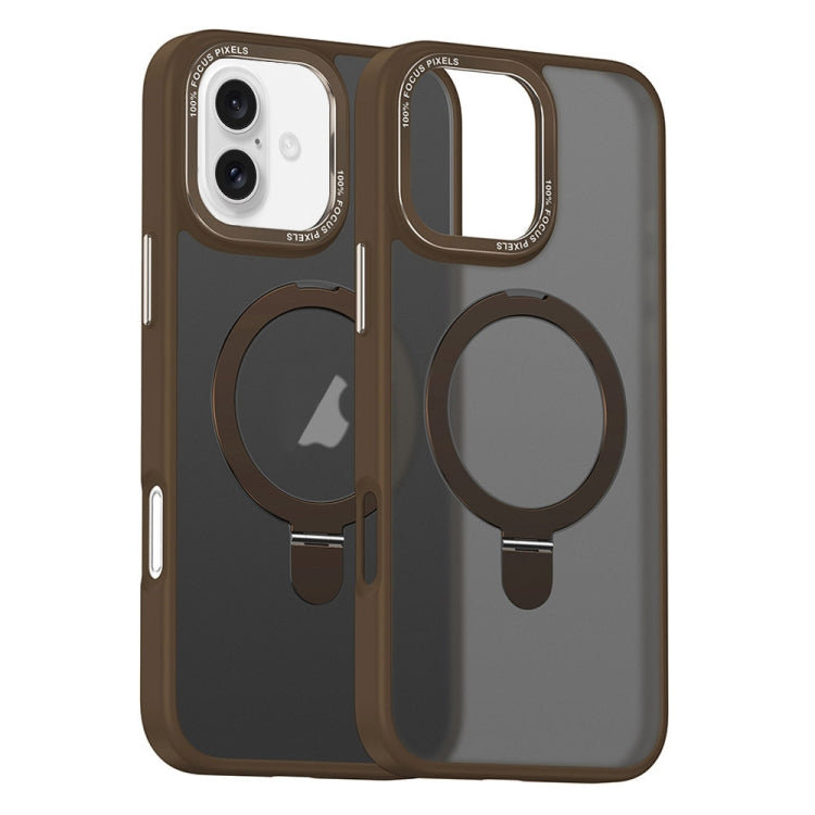 For iPhone 16 Plus Skin Feel MagSafe Magnetic Holder Phone Case