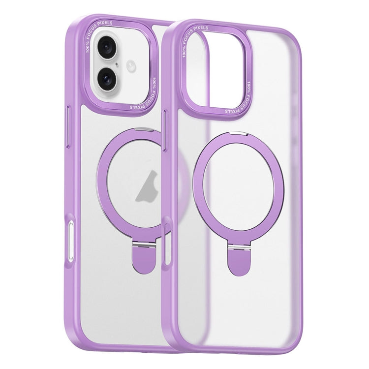 For iPhone 16 Plus Skin Feel MagSafe Magnetic Holder Phone Case