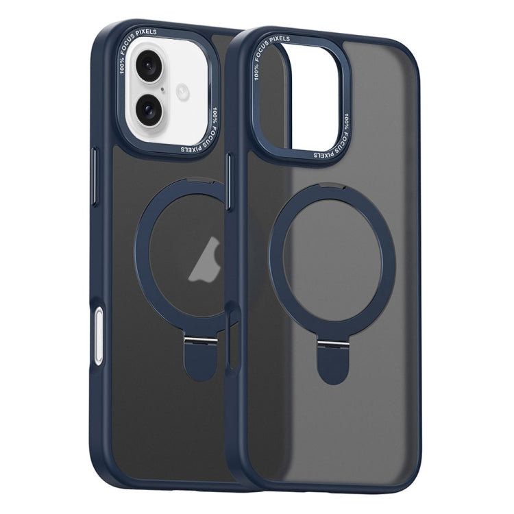 For iPhone 16 Plus Skin Feel MagSafe Magnetic Holder Phone Case