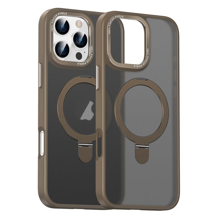 For iPhone 16 Pro Skin Feel MagSafe Magnetic Holder Phone Case