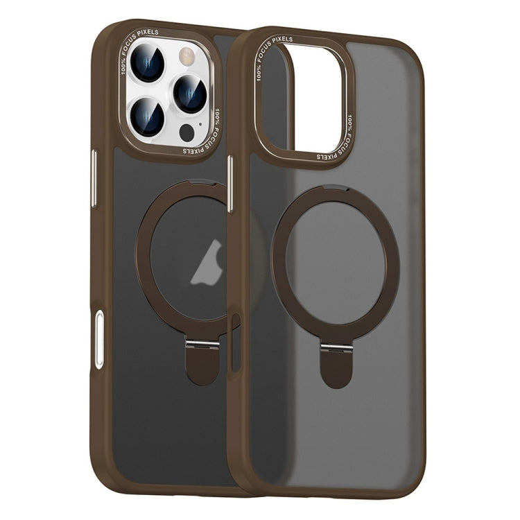For iPhone 16 Pro Max Skin Feel MagSafe Magnetic Holder Phone Case