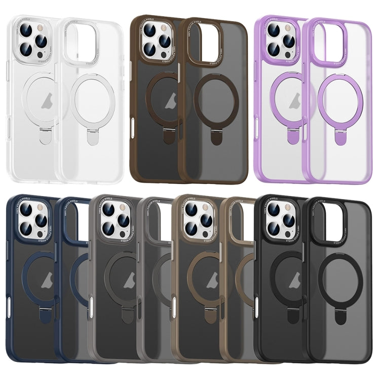For iPhone 16 Skin Feel MagSafe Magnetic Holder Phone Case