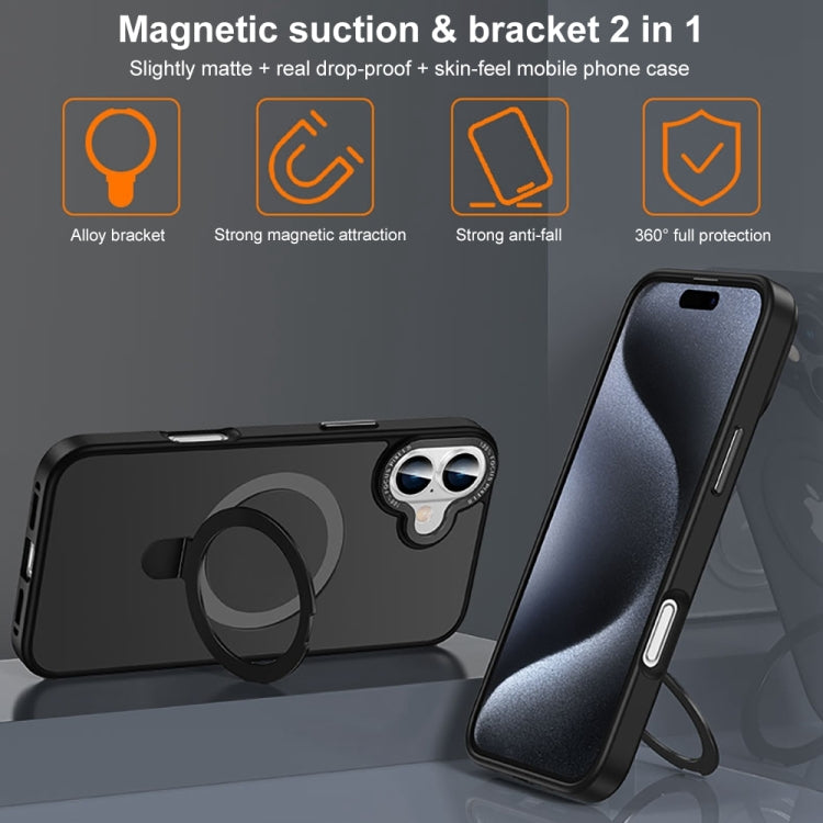 For iPhone 16 Pro Max Skin Feel MagSafe Magnetic Holder Phone Case