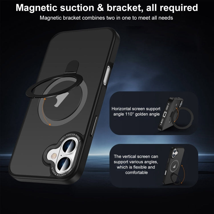 For iPhone 16 Plus Skin Feel MagSafe Magnetic Holder Phone Case