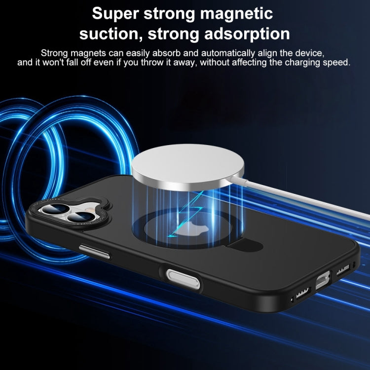 For iPhone 16 Skin Feel MagSafe Magnetic Holder Phone Case