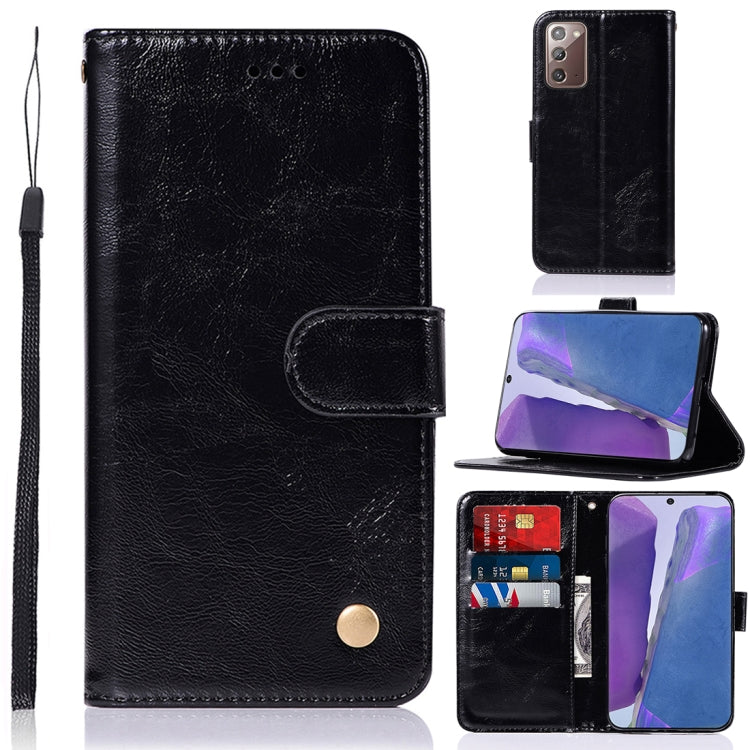 For Samsung Galaxy Note 20 Copper Buckle Retro Crazy Horse Texture Horizontal Flip Leather Case with Holder & Card Slots & Wallet