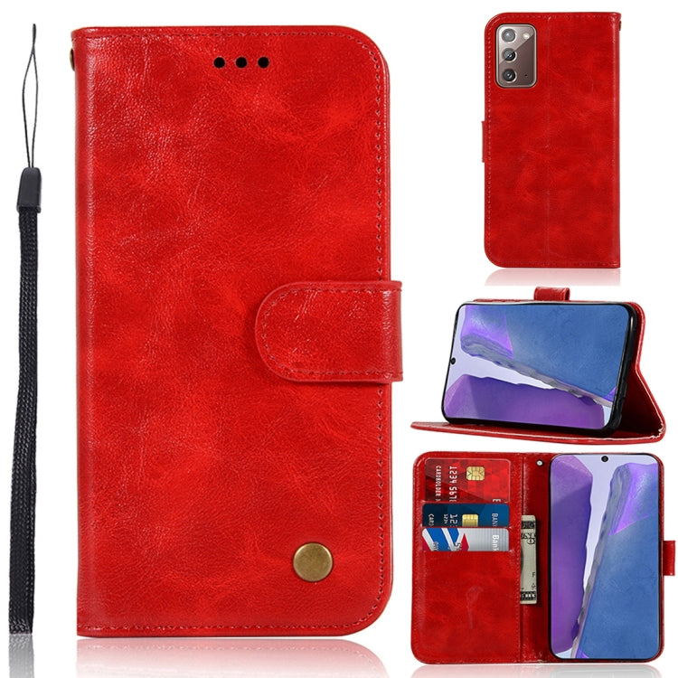 For Samsung Galaxy Note 20 Copper Buckle Retro Crazy Horse Texture Horizontal Flip Leather Case with Holder & Card Slots & Wallet