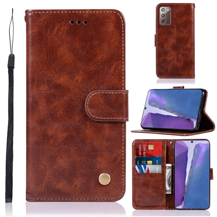 For Samsung Galaxy Note 20 Copper Buckle Retro Crazy Horse Texture Horizontal Flip Leather Case with Holder & Card Slots & Wallet