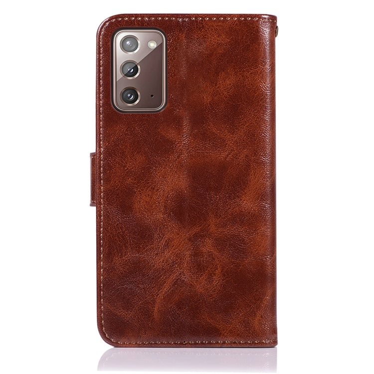 For Samsung Galaxy Note 20 Copper Buckle Retro Crazy Horse Texture Horizontal Flip Leather Case with Holder & Card Slots & Wallet