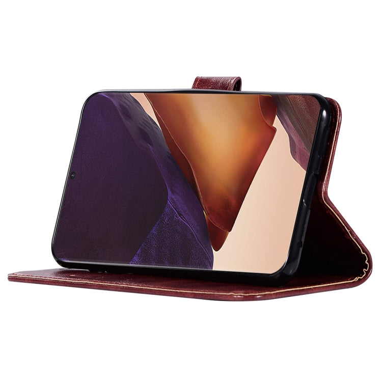 For Samsung Galaxy Note 20 Ultra Copper Buckle Retro Crazy Horse Texture Horizontal Flip Leather Case with Holder & Card Slots & Wallet