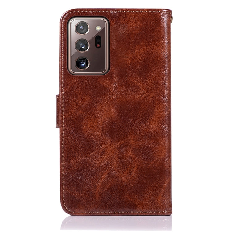 For Samsung Galaxy Note 20 Ultra Copper Buckle Retro Crazy Horse Texture Horizontal Flip Leather Case with Holder & Card Slots & Wallet