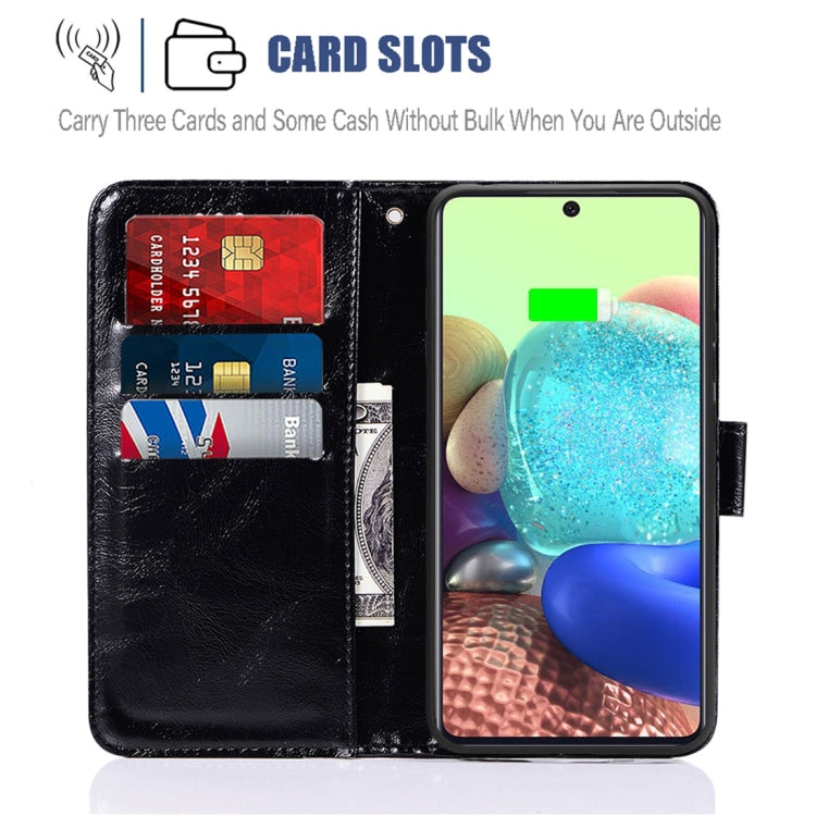 For Samsung Galaxy A71 5G Copper Buckle Retro Crazy Horse Texture Horizontal Flip Leather Case with Holder & Card Slots & Wallet