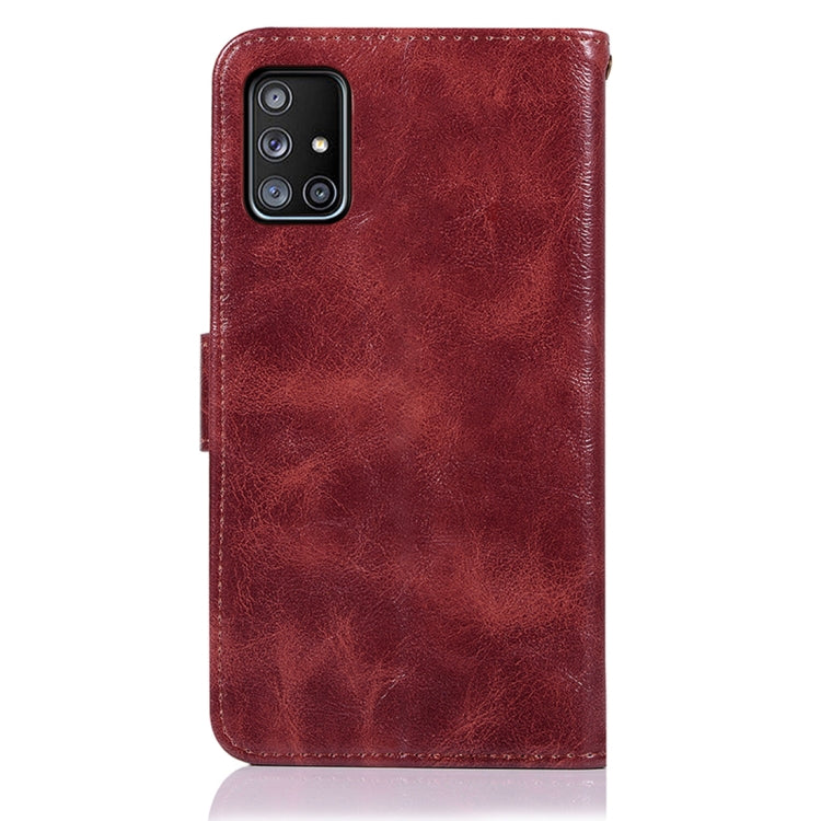 For Samsung Galaxy A71 5G Copper Buckle Retro Crazy Horse Texture Horizontal Flip Leather Case with Holder & Card Slots & Wallet