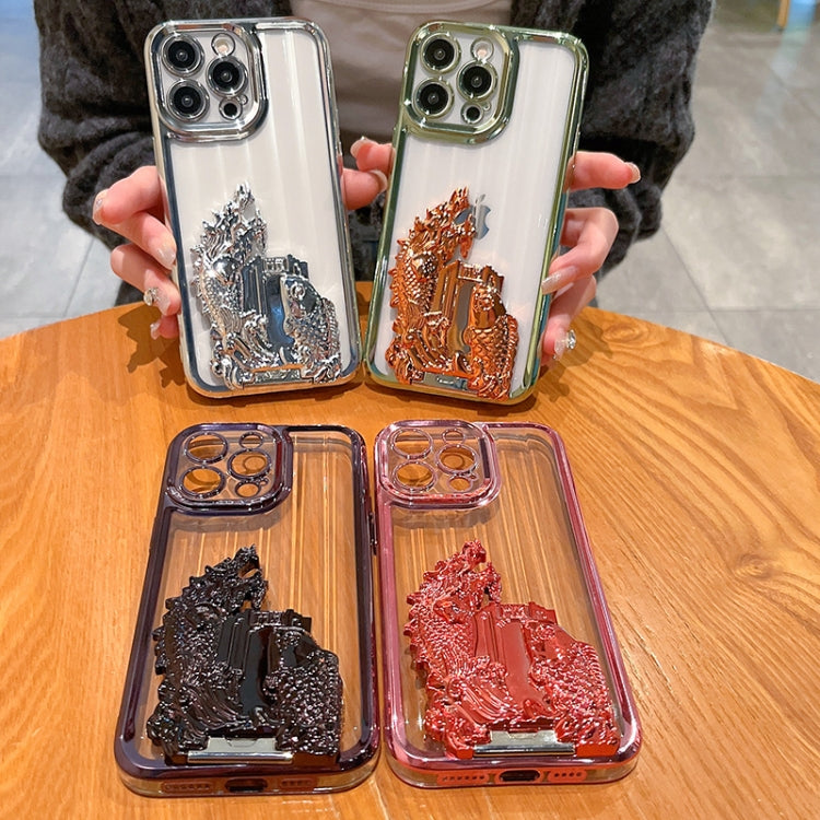 For iPhone 7 / 8 / SE 2020 2022 Electroplated Carp Leaping Dragon Gate Pattern TPU Phone Case
