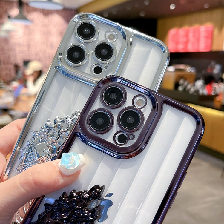 For iPhone 7 / 8 / SE 2020 2022 Electroplated Carp Leaping Dragon Gate Pattern TPU Phone Case