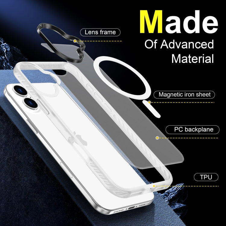 For iPhone 16 Plus Frosted Skin Feel MagSafe Transparent Phone Case