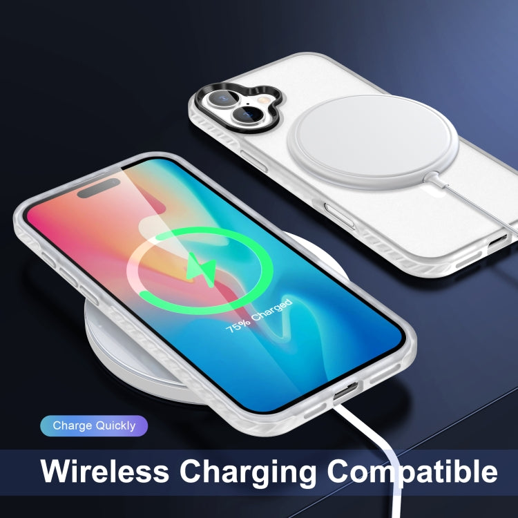 For iPhone 16 Plus Frosted Skin Feel MagSafe Transparent Phone Case