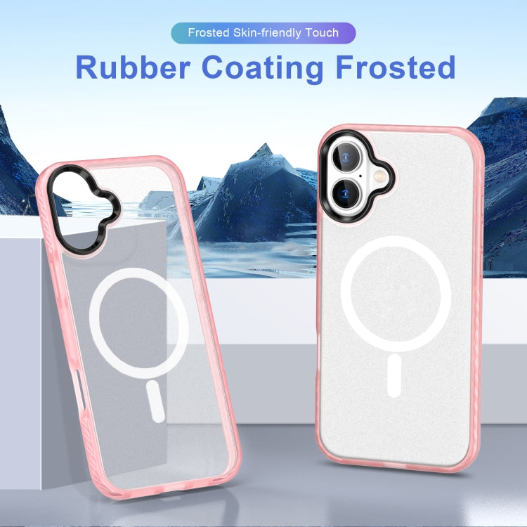 For iPhone 16 Plus Frosted Skin Feel MagSafe Transparent Phone Case