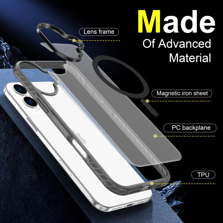 For iPhone 16 Plus Frosted Skin Feel MagSafe Transparent Phone Case