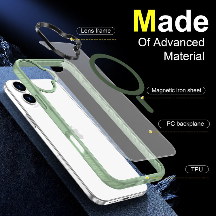 For iPhone 16 Plus Frosted Skin Feel MagSafe Transparent Phone Case