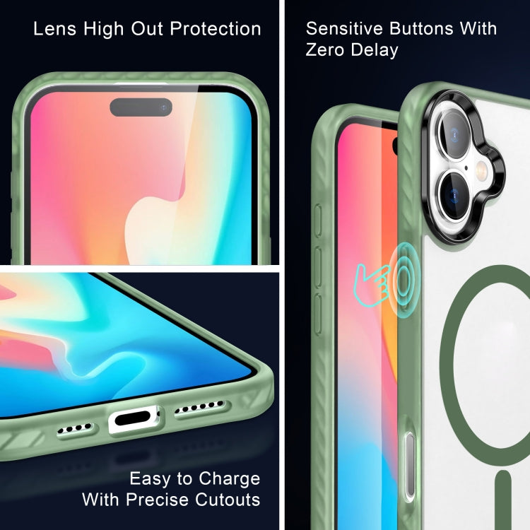 For iPhone 16 Plus Frosted Skin Feel MagSafe Transparent Phone Case