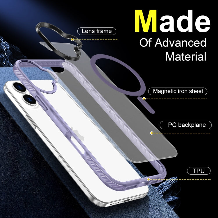 For iPhone 16 Plus Frosted Skin Feel MagSafe Transparent Phone Case