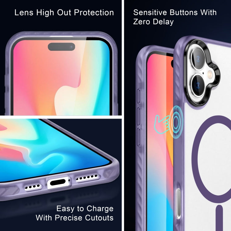 For iPhone 16 Plus Frosted Skin Feel MagSafe Transparent Phone Case