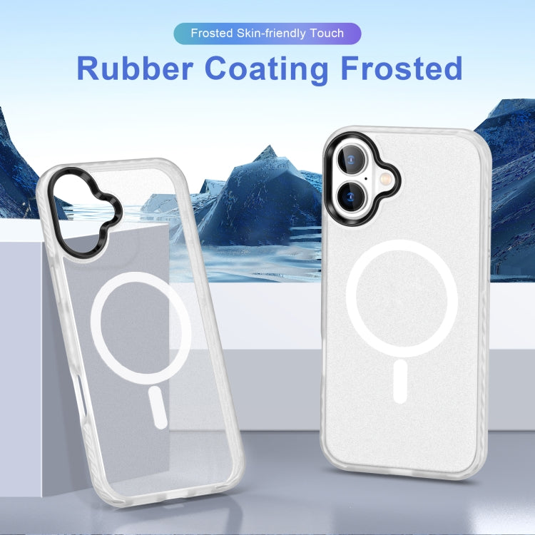 For iPhone 16 Frosted Skin Feel MagSafe Transparent Phone Case