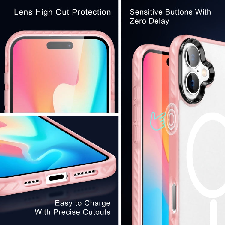 For iPhone 16 Frosted Skin Feel MagSafe Transparent Phone Case