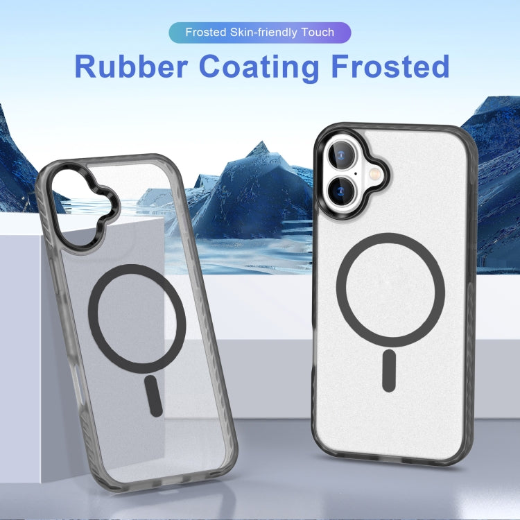 For iPhone 16 Frosted Skin Feel MagSafe Transparent Phone Case