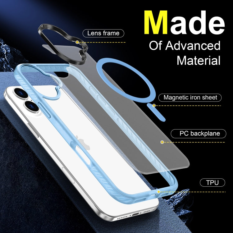 For iPhone 16 Frosted Skin Feel MagSafe Transparent Phone Case