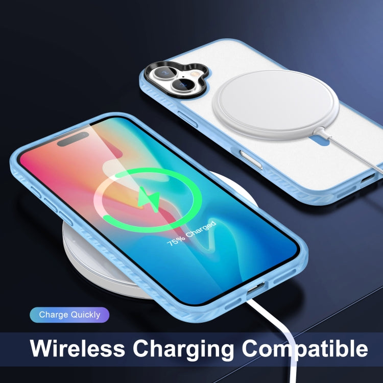 For iPhone 16 Frosted Skin Feel MagSafe Transparent Phone Case