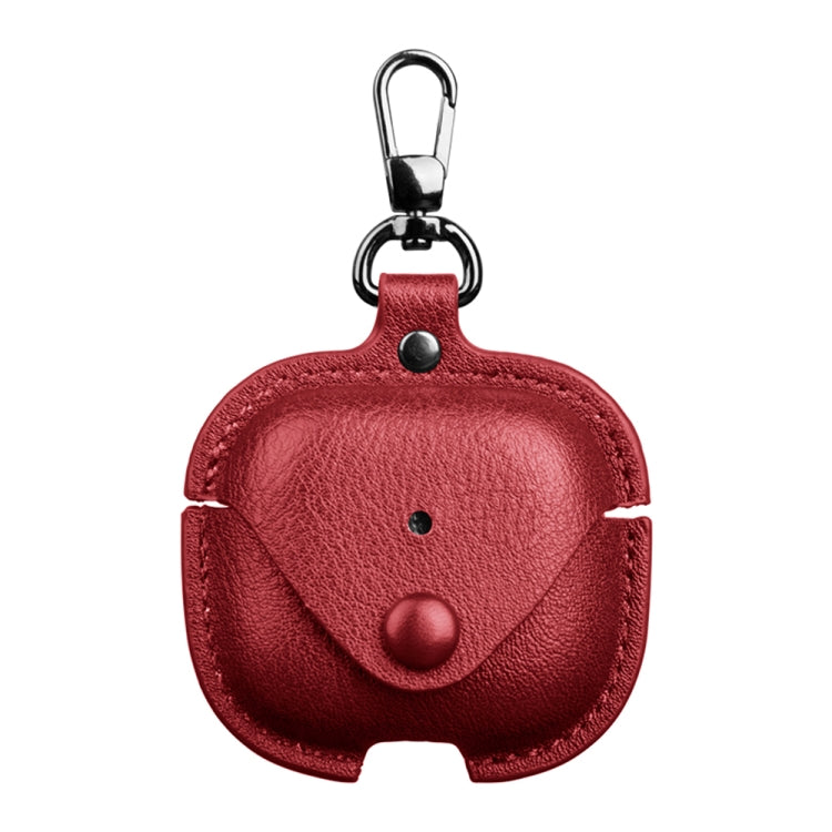 For AirPods 4 Business Leather Earphone Protective Case with Hook