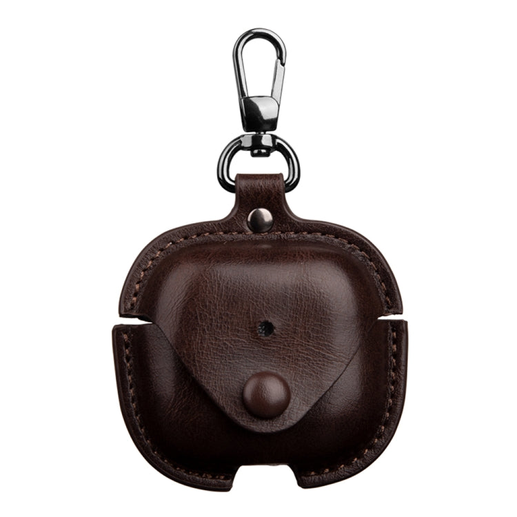 For AirPods 4 Business Leather Earphone Protective Case with Hook