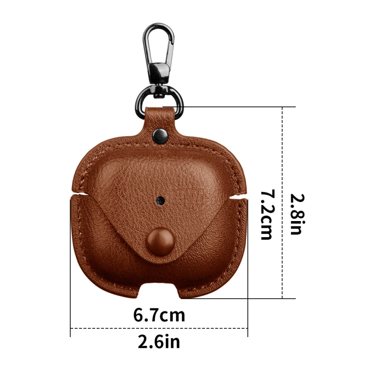 For AirPods 4 Business Leather Earphone Protective Case with Hook