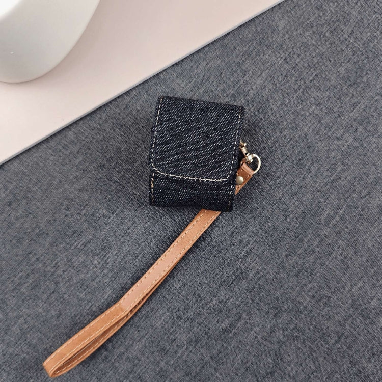 For AirPods 1 / 2 Cowboy Fabric Texture PU Headset Protective Bag