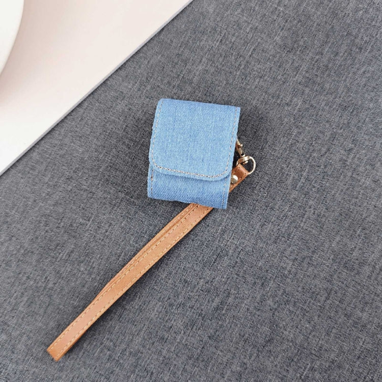 For AirPods 1 / 2 Cowboy Fabric Texture PU Headset Protective Bag