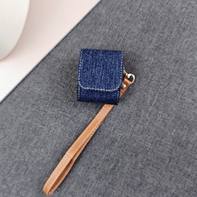 For AirPods 1 / 2 Cowboy Fabric Texture PU Headset Protective Bag