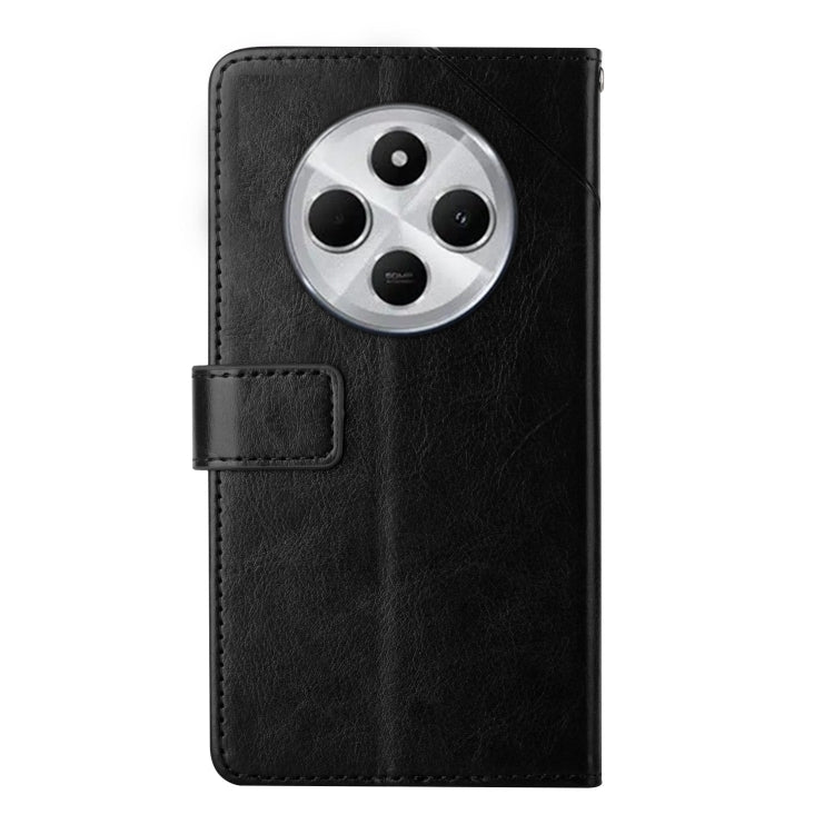 For Redmi 14C 4G Y-shaped Pattern Flip Leather Phone Case