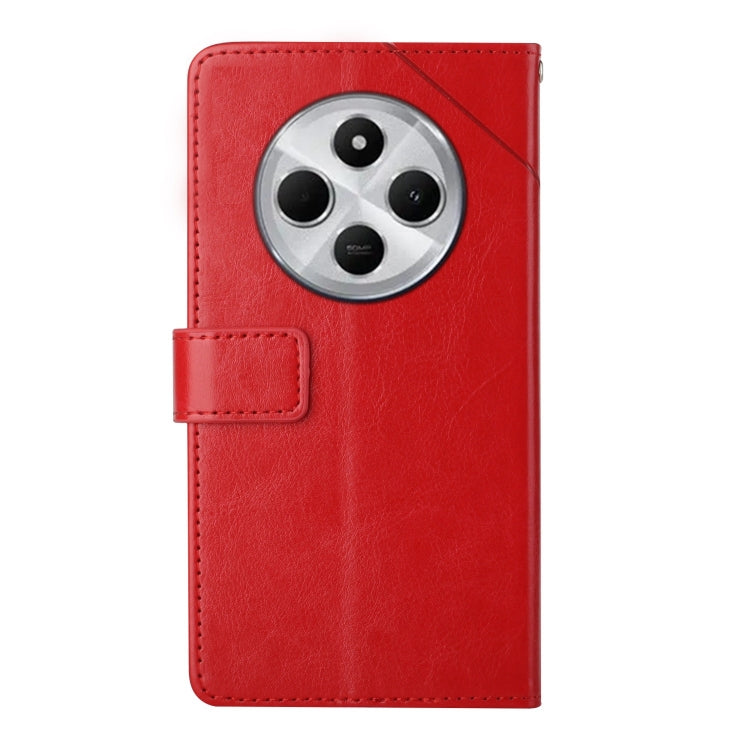 For Redmi 14C 4G Y-shaped Pattern Flip Leather Phone Case