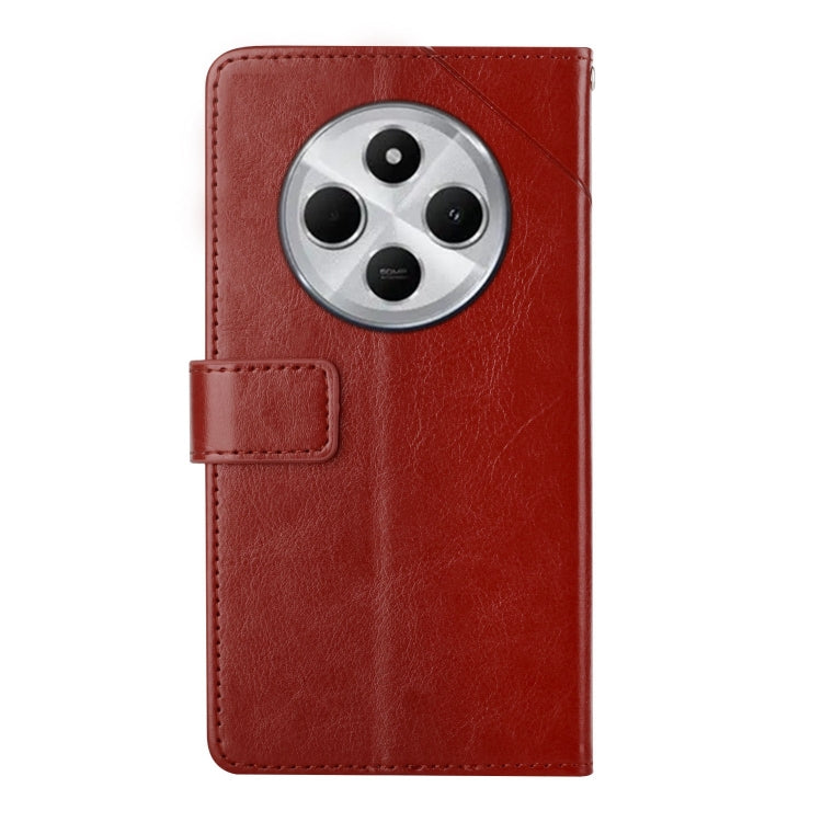 For Redmi 14C 4G Y-shaped Pattern Flip Leather Phone Case