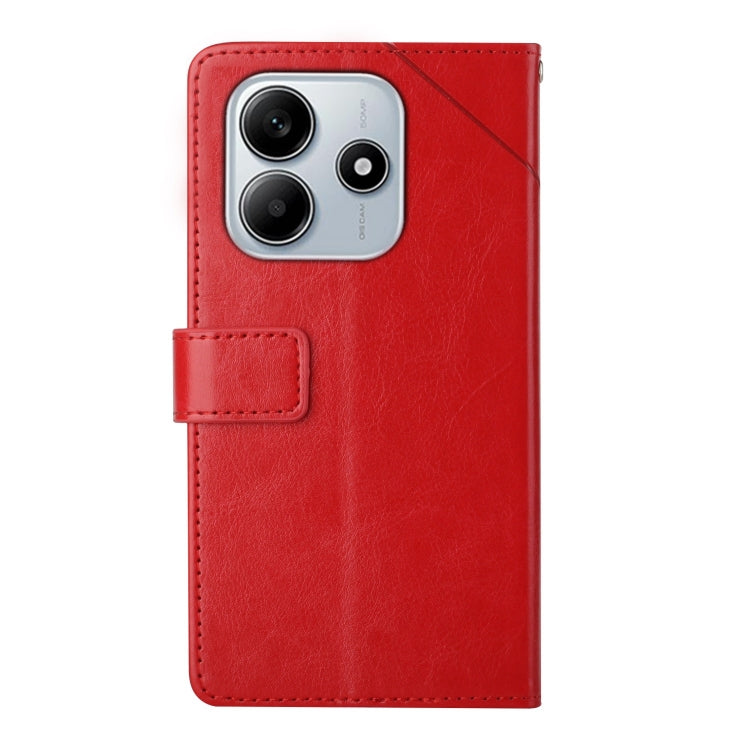 For Redmi Note 14 5G Y-shaped Pattern Flip Leather Phone Case