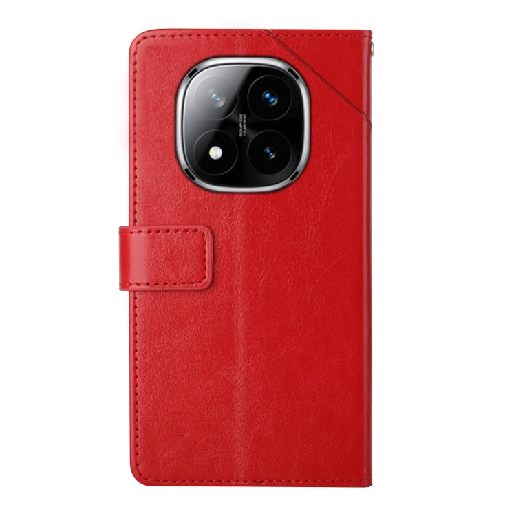 For Redmi Note 14 Pro+ 5G Y-shaped Pattern Flip Leather Phone Case