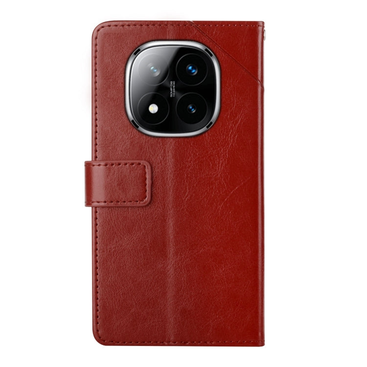 For Redmi Note 14 Pro+ 5G Y-shaped Pattern Flip Leather Phone Case
